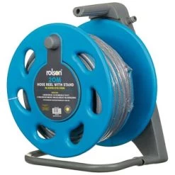 B&M Rolson Hose Reel With Stand 20m -Magic Garden 234003 rolson 20m hose stand set with 6 function spray gun set blue 4