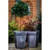 B&M Milano Tall Square Planter Pewter Effect 46 X 30cm -Magic Garden 278293 milano tall square planter pewter effect 46x30cm