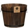 Large Burntwood Barrel Planter -Magic Garden 296999 large burntwood barrel planter