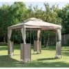 B&M Luxury Steel Framed Gazebo 2.5m - Taupe 1 B&M Luxury Steel Framed Gazebo 2.5m - Taupe -Magic Garden 318959 GAZEBO 1