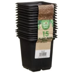 B&M Black Plant Pots 15pk -Magic Garden 319024 grow your own 15 plant pots 7cm1