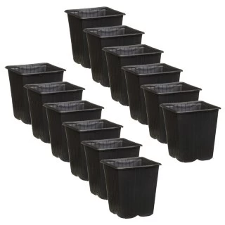 B&M Black Plant Pots 12pk 4 B&M Black Plant Pots 12pk - Image 2