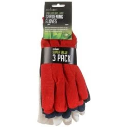 B&M Rolson Gardening Gloves 3pk -Magic Garden 330111 rolson gardening gloves 3pk red blue white1