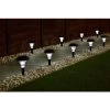 Solar Powered Black Post Lights - White 8pk -Magic Garden 331191 solar post lights 9pk white1