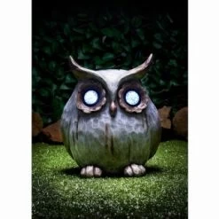 B&M Stone Effect Owl With Crystal Light Eyes