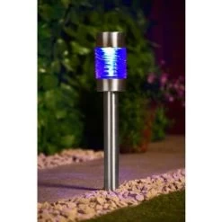 B&M Sicily XL Solar Post Lights 3pk -Magic Garden 341969 sicily 3pk xl post lights blue1