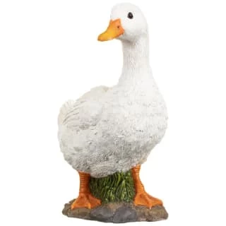 B&M Resin Duck Garden Ornament - White 4 B&M Resin Duck Garden Ornament - White - Image 2