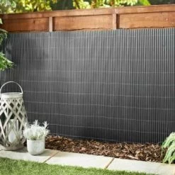 B&M Artificial Bamboo Cane Screening 4 X 1m - Grey