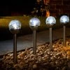 Eveready Crackle Ball Stakes 4pk - White -Magic Garden 353607 eveready 4pk solar powered crackle ball light
