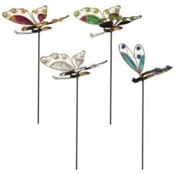 B&M Glitter Stake - Green Butterfly -Magic Garden 353659 glitter stakes main