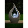 Garden Sculpture With Solar Crackle Ball -Magic Garden 353674 garden sculpture with solar crackle ball grey