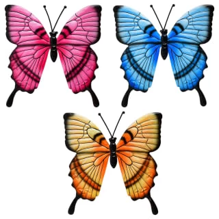B&M Butterflies Wall Art 3pk - Orange 4 B&M Butterflies Wall Art 3pk - Orange - Image 2