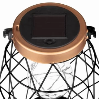 B&M Metal Hexagonal Solar Lantern - Copper 4 B&M Metal Hexagonal Solar Lantern - Copper - Image 2