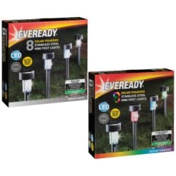 Eveready Mini Solar Lighting Posts 8pk - Colour Changing 9 Eveready Mini Solar Lighting Posts 8pk - Colour Changing -Magic Garden 366414 366416 8pk eveready soloar powered mini post lights main