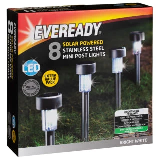 Eveready Mini Solar Lighting Posts 8pk - Colour Changing 5 Eveready Mini Solar Lighting Posts 8pk - Colour Changing - Image 3