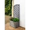 B&M Lattice Wooden Planter Grey - 118cm -Magic Garden 366504 lattice wooden planter grey 120cm