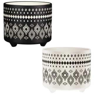 B&M Urban Eden Embossed Footed Planters 3pk - Black 7 B&M Urban Eden Embossed Footed Planters 3pk - Black - Image 5