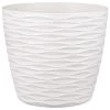 B&M Wave Effect Plastic Plant Pot - White -Magic Garden 366554 wave effects plastic plant pot white