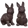 B&M Garden Rabbit Ornaments 2pk - Cast Iron Effect -Magic Garden 366608 2pk rabbit garden ornaments iron effect
