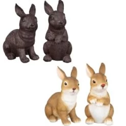B&M Garden Rabbit Ornaments 2pk - Cast Iron Effect -Magic Garden 366608 2pk rabbit garden ornaments main