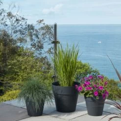 B&M Soho Pot Planter - Charcoal 28cm -Magic Garden 378389 385058 381595 soho planter charcoal 38cm 28cm 17cm 2