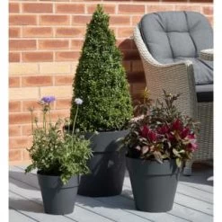 B&M Soho Pot Planter - Charcoal 28cm -Magic Garden 378389 385058 381595 soho planter charcoal 38cm 28cm 17cm 4