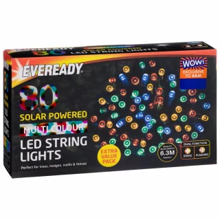 Eveready Solar Powered LED String Lights 80pk - Multicolour 4 Eveready Solar Powered LED String Lights 80pk - Multicolour - Image 2