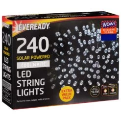 Eveready Solar Powered LED String Lights 240pk - Cool White -Magic Garden 379219 eveready 240 soloar powered led string lights