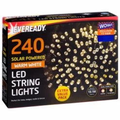 Eveready Solar Powered LED String Lights 240pk - Warm White -Magic Garden 379223 240pk eveready led string lights warm white 2