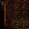 Solar Powered LED Curtain 180cm - 266 Warm White Lights