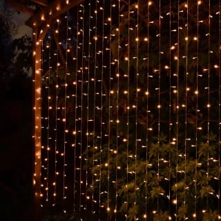 Solar Powered LED Curtain 180cm - 266 Warm White Lights 3 Solar Powered LED Curtain 180cm - 266 Warm White Lights