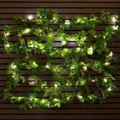 Solar Powered 5m Artificial Ivy Leaf Garland 60pk - Warm White LED -Magic Garden 379256 botanical garden 5m solar powered artificial ivy leaf garland 60 warm white leds