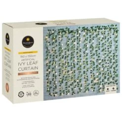 Solar Powered Artificial Ivy Leaf Curtain 150cm 9 Solar Powered Artificial Ivy Leaf Curtain 150cm -Magic Garden 379257 manson and jones 192 ivy leaf curtain led lights warm white