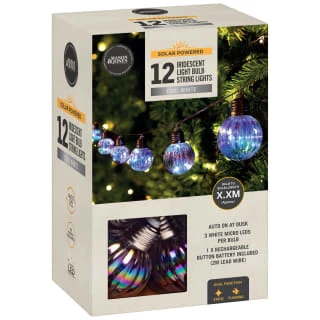 B&M Iridescent Light Bulb String Lights 12pk - Cool White 4 B&M Iridescent Light Bulb String Lights 12pk - Cool White - Image 2