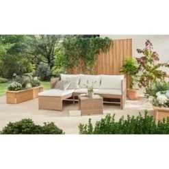 Valencia Reversible Rattan Effect Corner Sofa Set -Magic Garden 379293 379442 valencia reversible rattan effect corner sofa set 2