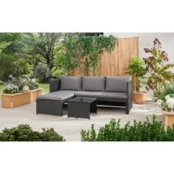 Bali Reversible Rattan Effect Corner Sofa Set -Magic Garden 379297 379461 bali reversible rattan corner set