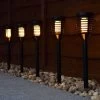 Morocco Solar Powered Post Lights - Flame Effect 5pk -Magic Garden 379318 morocco 5pk solar powered post lights flame effect
