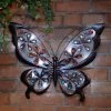 Solar Powered Metal Jewelled Butterfly Wall Art -Magic Garden 379433 solar powered metal jewelled butterfly wall art cool white leds 2
