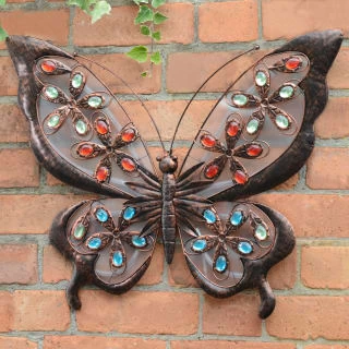 Solar Powered Metal Jewelled Butterfly Wall Art 4 Solar Powered Metal Jewelled Butterfly Wall Art - Image 2