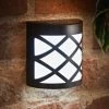 Solar Powered Kensington Wall Lights - Black 4pk -Magic Garden 379452 4pk solar powered kensington black fence wall lights cool white leds