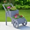 Wooden Market Stall Planter - Grey -Magic Garden 379569 grey wooden market stall planter 2
