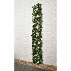 Expanding Artificial Rose & Leaf Trellis 180 X 30cm -Magic Garden 379970 expanding leaf trellis with roses 180x30cm
