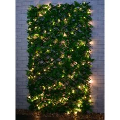 Bloom Solar Powered Expanding Artificial Leaf Trellis 200 X 100cm -Magic Garden 379978 expanding leafy trellis 100 leds 2x1m 4