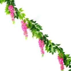 B&M Artificial Wisteria Garland 180cm - Pink -Magic Garden 379981 180cm artificial wisteria garland pink
