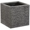 B&M Large Square Planter - Pewter -Magic Garden 381627 381629 large small square pewter planter 2