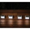 Solar Powered Stainless Steel Fence Lights 4pk -Magic Garden 382952 4pk solar powered stainless steel fence wall lights cool white leds 2