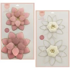 B&M Flower Wall Plaques 2pk - Pink 13 B&M Flower Wall Plaques 2pk - Pink -Magic Garden 392757 2pk metal wall flowers group