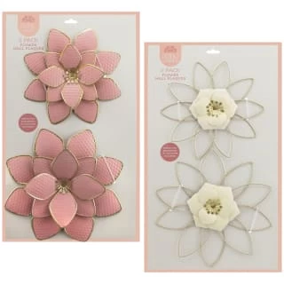 B&M Flower Wall Plaques 2pk - Pink 8 B&M Flower Wall Plaques 2pk - Pink - Image 6