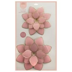B&M Flower Wall Plaques 2pk - Pink 12 B&M Flower Wall Plaques 2pk - Pink -Magic Garden 392757 2pk metal wall flowers pink