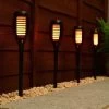 Morocco Solar Powered Flame Effect Post Lights 4pk -Magic Garden 392878 4 pack morocco solar powered flame effect post lights 2